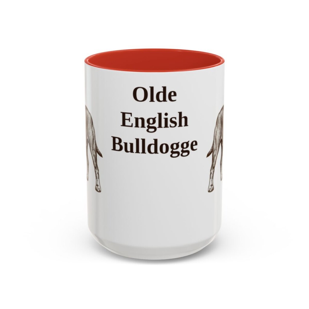 15oz Olde English Bulldogge Mug, Red, front view