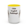 15oz Olde English Bulldogge Mug, Yellow, front view