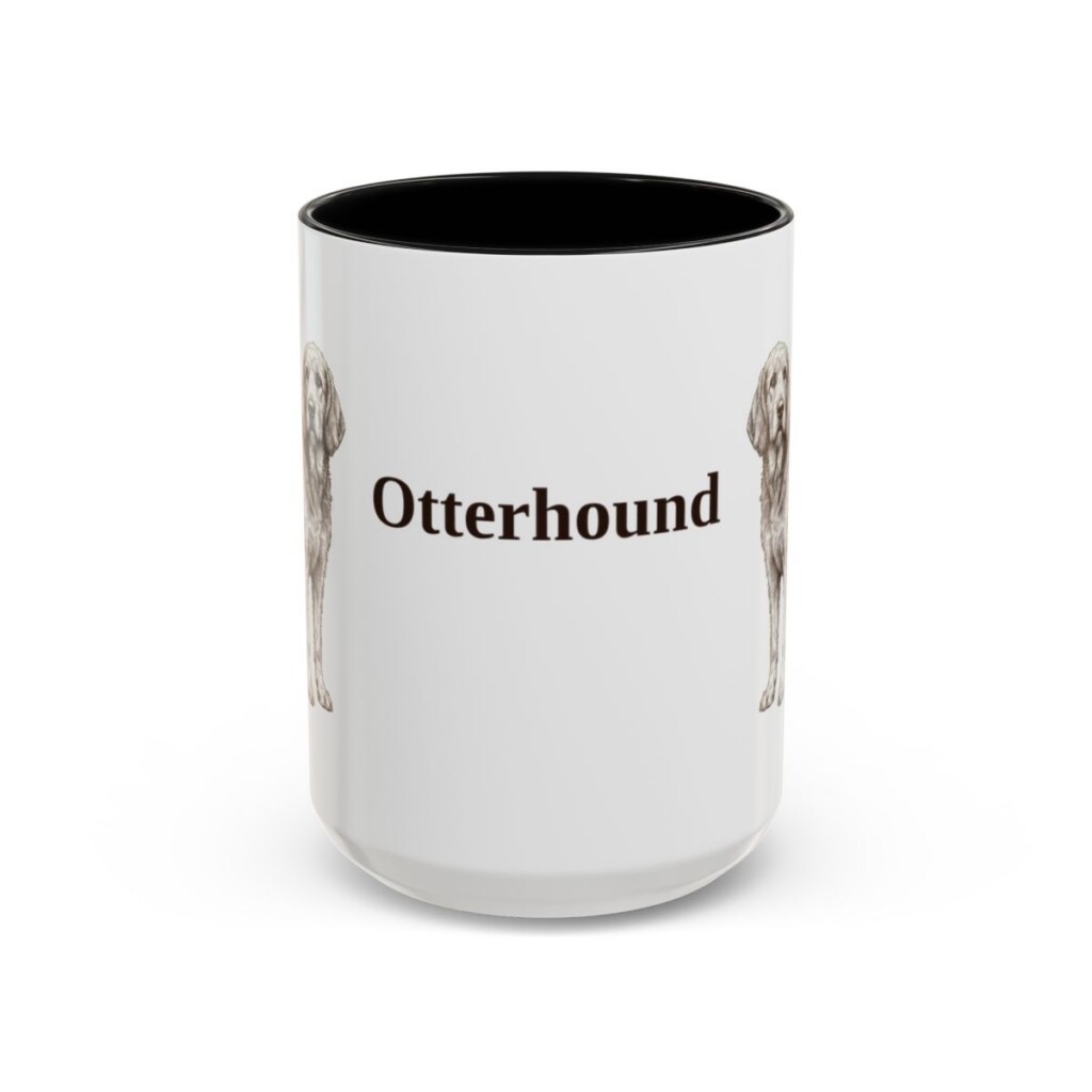 15oz Otterhound Mug, Black, front view