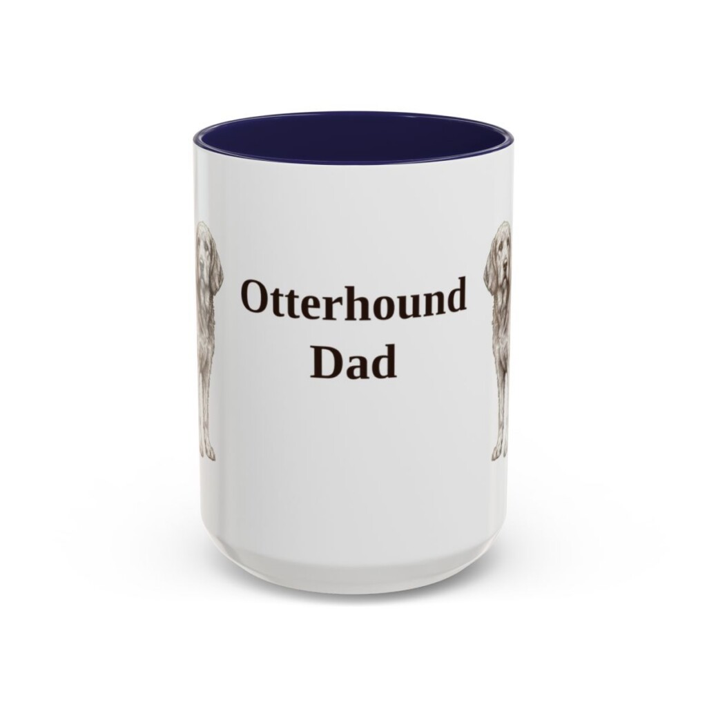 15oz Otterhound Dog Dad Mug, Navy, front view
