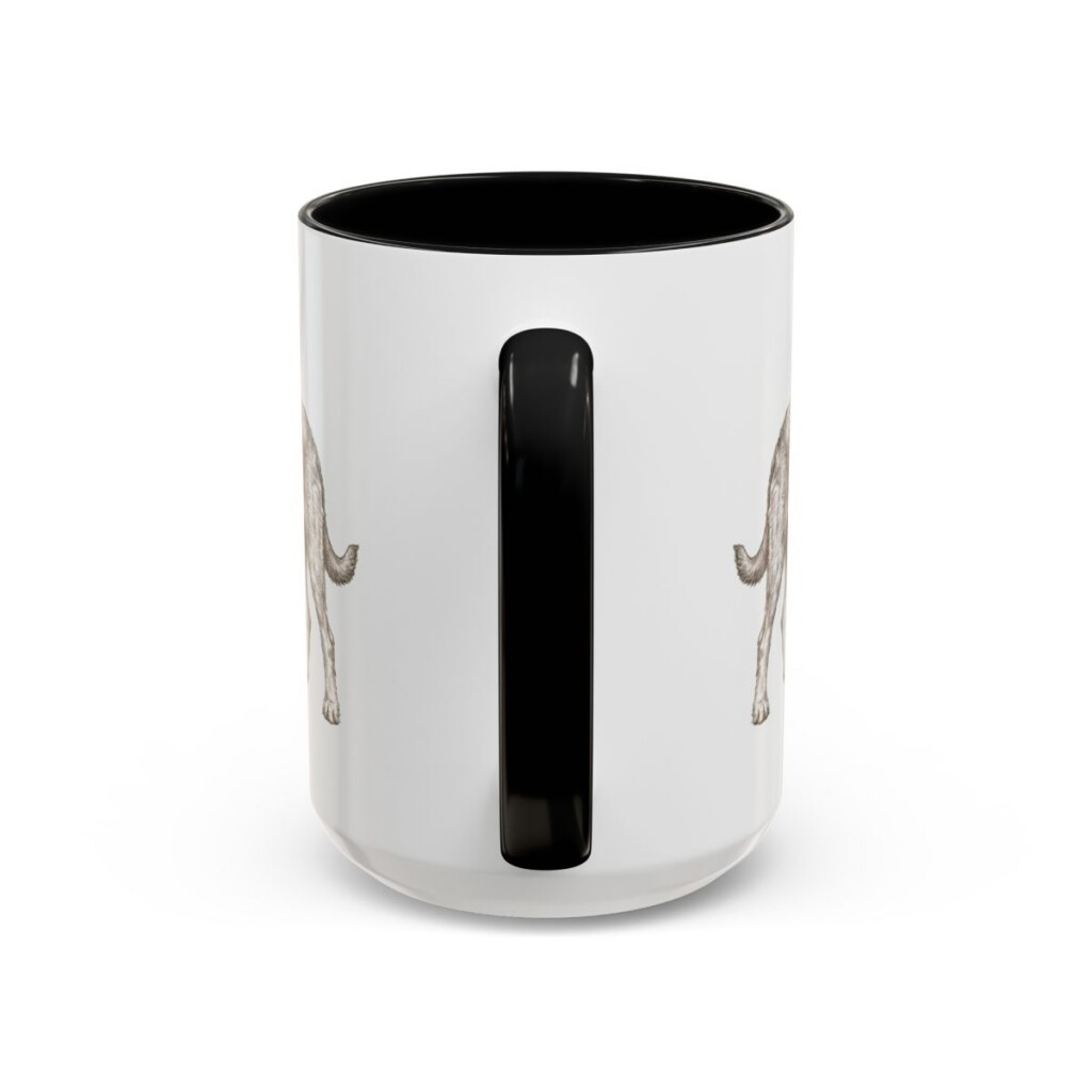 15oz Funny Otterhound Mug, Black, back view