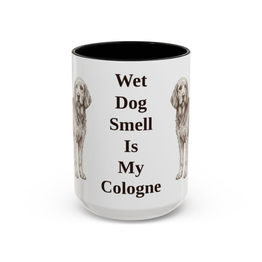 15oz Funny Otterhound Mug, Black, front view