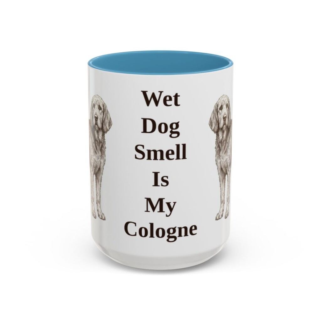 15oz Funny Otterhound Mug, Light Blue, front view