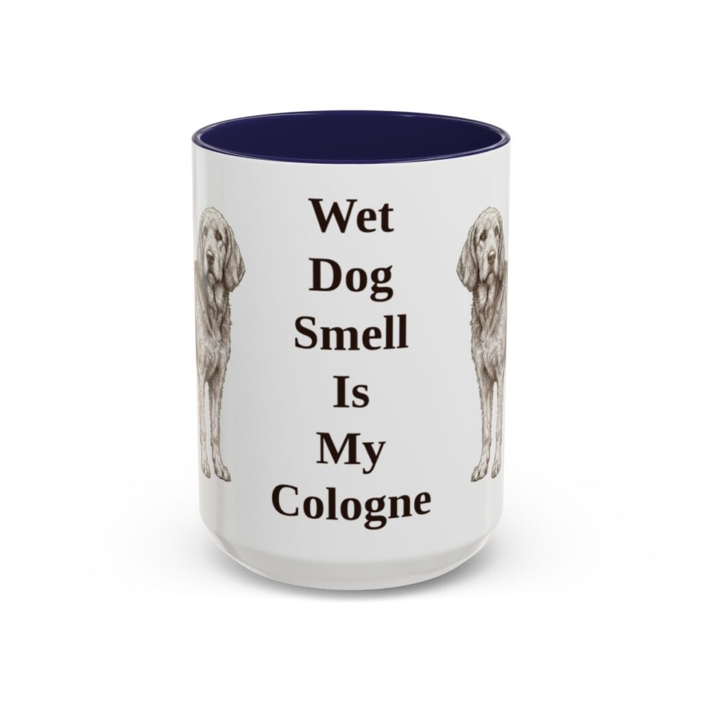 15oz Funny Otterhound Mug, Navy, front view