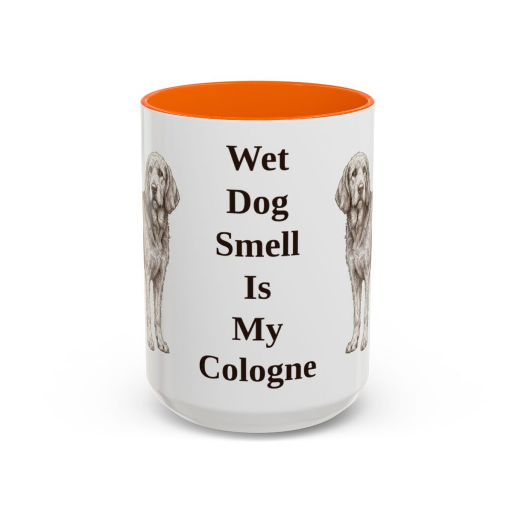 15oz Funny Otterhound Mug, Orange, front view
