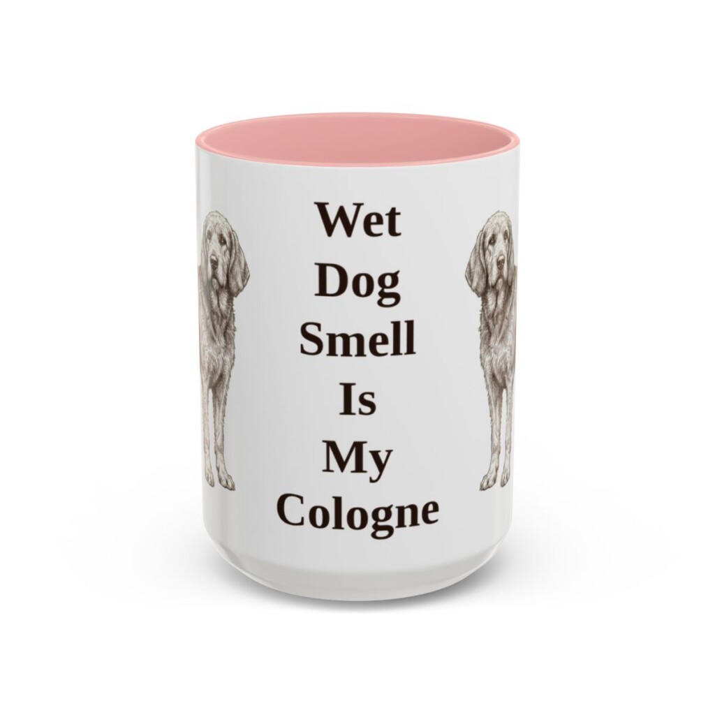 15oz Funny Otterhound Mug, Pink, front view