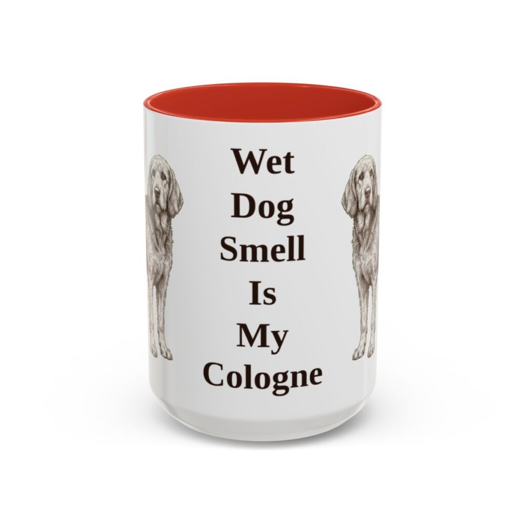 15oz Funny Otterhound Mug, Red, front view