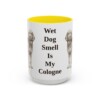 15oz Funny Otterhound Mug, Yellow, front view