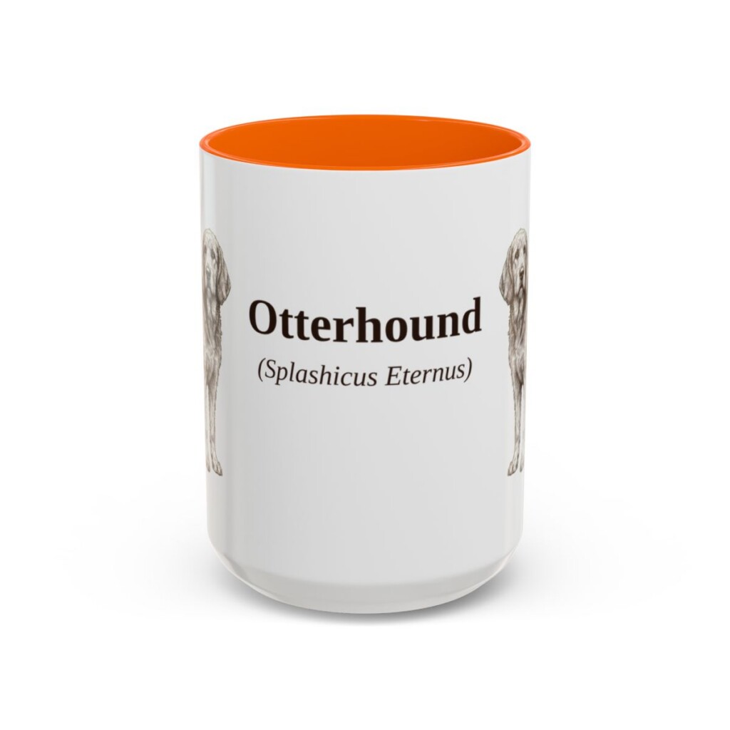15oz-otterhound-mug-latin-orange 15oz Otterhound Latin Mug, Orange, front view