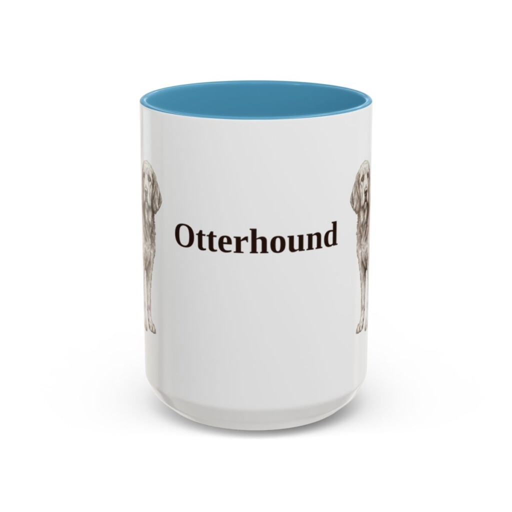 15oz Otterhound Mug, Light Blue, front view