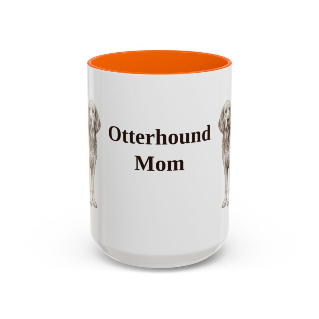 15oz Otterhound Dog Mom Mug, Orange, front view