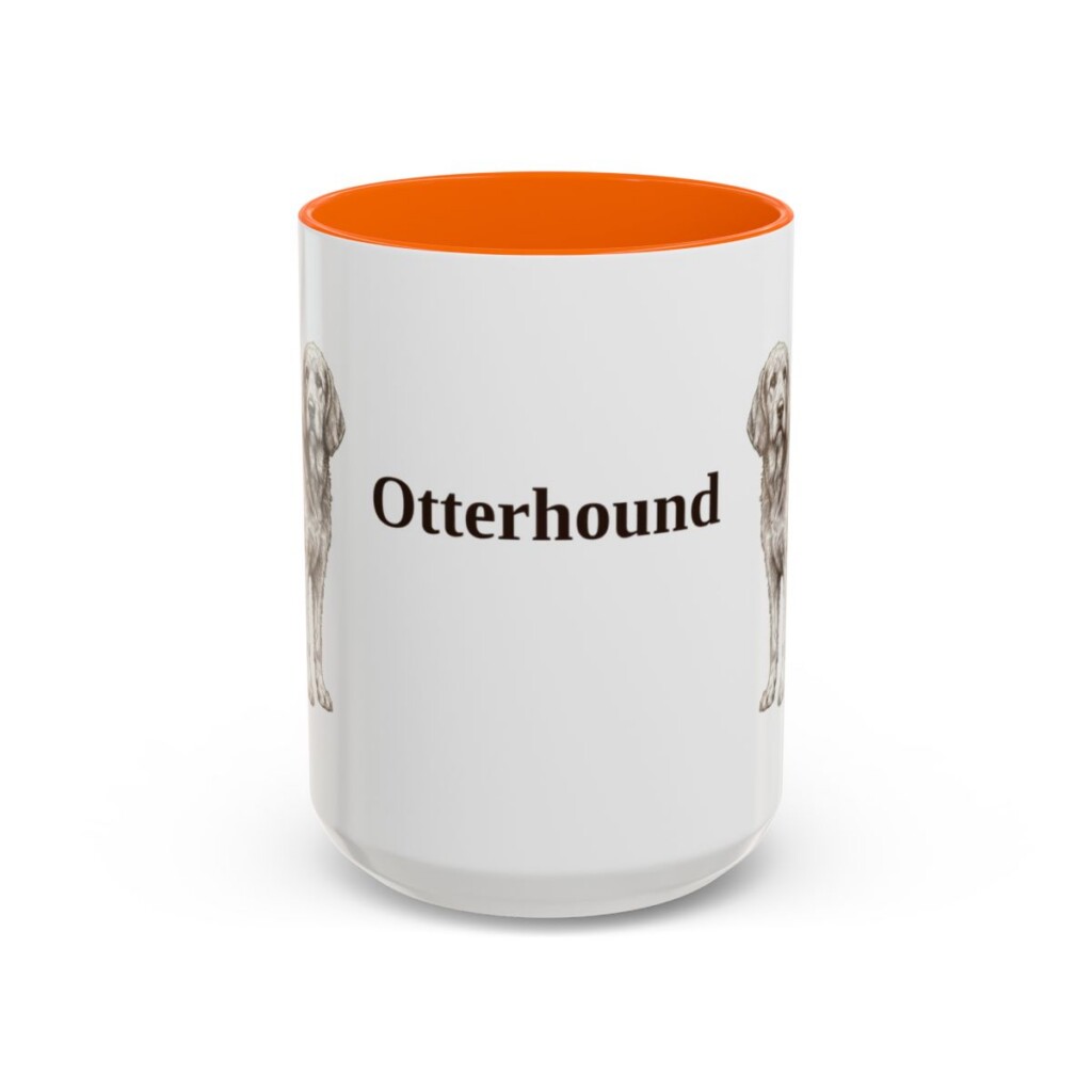 15oz Otterhound Mug, Orange, front view