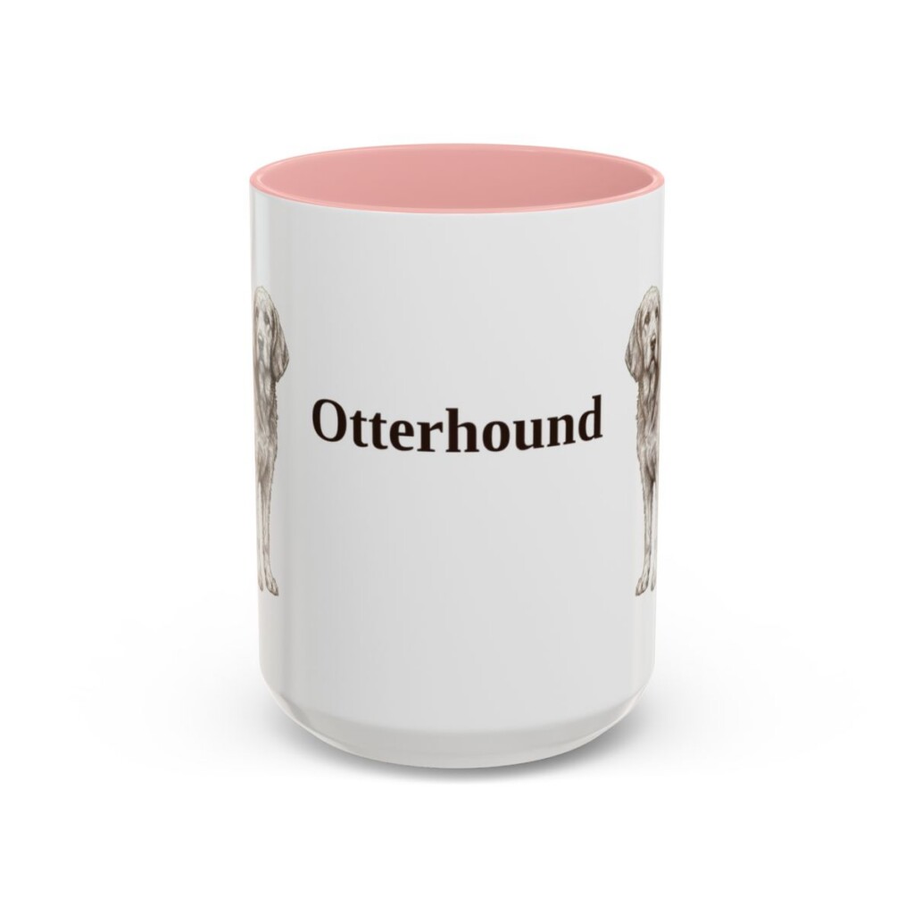 15oz Otterhound Mug, Pink, front view