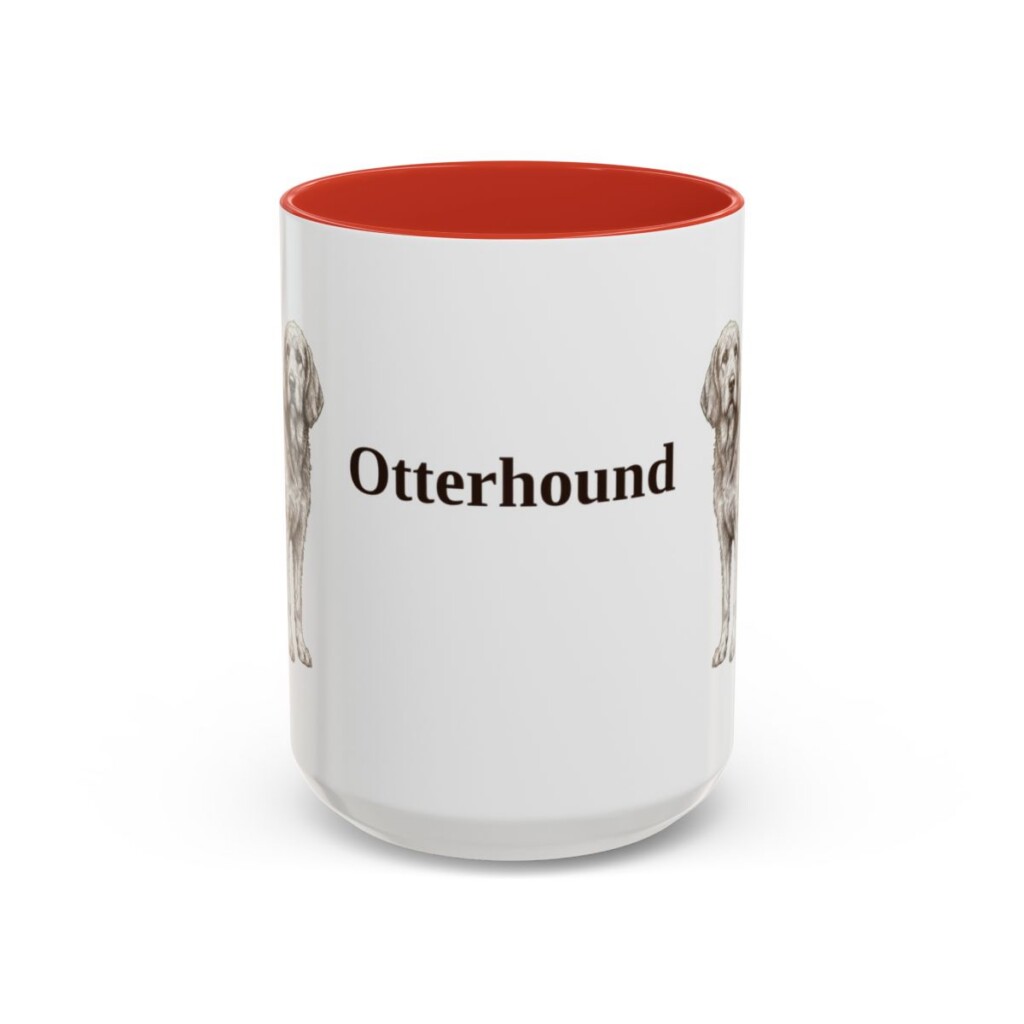 15oz Otterhound Mug, Red, front view