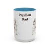 15oz Papillon Dog Dad Mug, Light Blue, front view