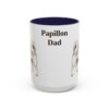 15oz Papillon Dog Dad Mug, Navy, front view