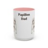 15oz Papillon Dog Dad Mug, Pink, front view