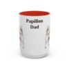 15oz Papillon Dog Dad Mug, Red, front view
