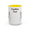 15oz Papillon Dog Dad Mug, Yellow, front view