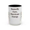 15oz Funny Papillon Mug, Black, front view