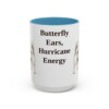 15oz Funny Papillon Mug, Light Blue, front view