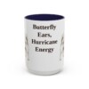 15oz Funny Papillon Mug, Navy, front view