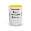 15oz Funny Papillon Mug, Yellow, front view