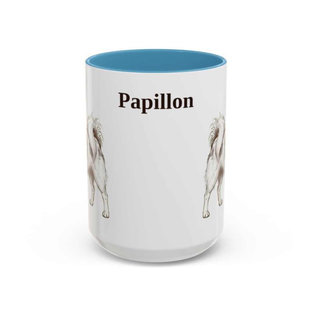 15oz Papillon Mug, Light Blue, front view
