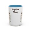 15oz Papillon Dog Mom Mug, Light Blue, front view