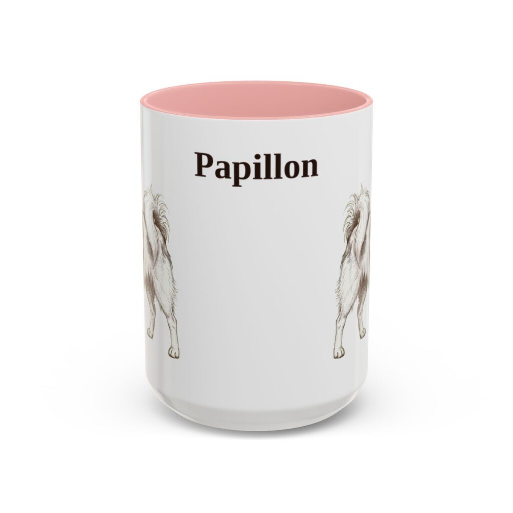 15oz Papillon Mug, Pink, front view