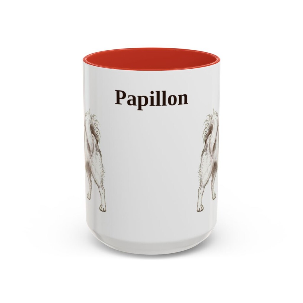 15oz Papillon Mug, Red, front view