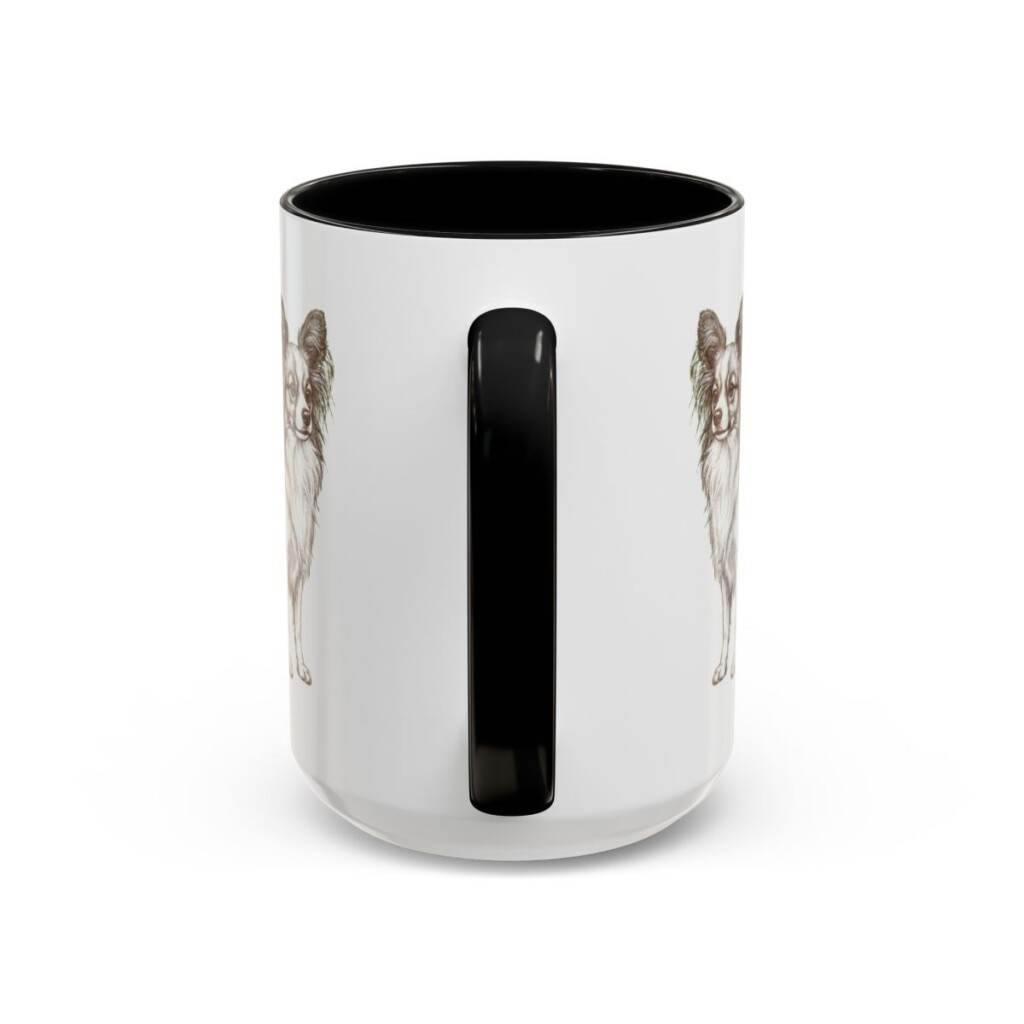 15oz Papillon Mug, Black, back view