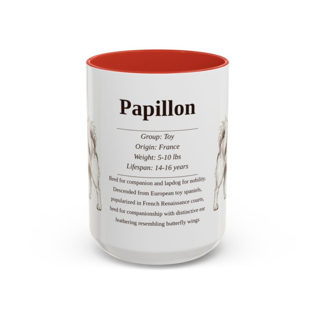 15oz Papillon Mug, Red, front view
