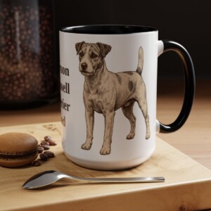 15oz Parson Russell Terrier Dog Dad Mug, Black, lifestyle photo