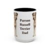 15oz Parson Russell Terrier Dog Dad Mug, Black, front view