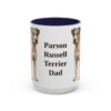15oz Parson Russell Terrier Dog Dad Mug, Navy, front view