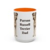 15oz Parson Russell Terrier Dog Dad Mug, Orange, front view