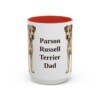 15oz Parson Russell Terrier Dog Dad Mug, Red, front view