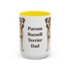 15oz Parson Russell Terrier Dog Dad Mug, Yellow, front view