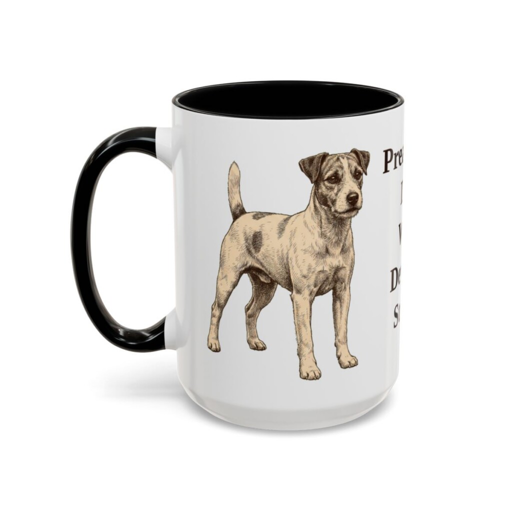 15oz Funny Parson Russell Terrier Mug, Black, left side view