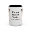 15oz Parson Russell Terrier Latin Mug, Black, front view