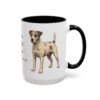 15oz Parson Russell Terrier Latin Mug, Black, right side view