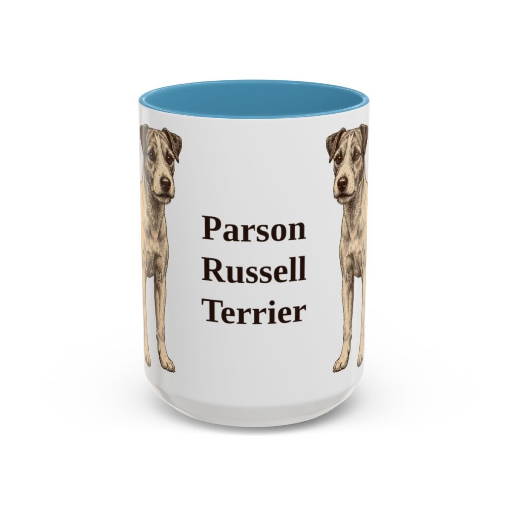 15oz-parson-russell-terrier-mug-light-blue 15oz Parson Russell Terrier Mug, Light Blue, front view