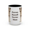 15oz Parson Russell Terrier Dog Mom Mug, Black, front view