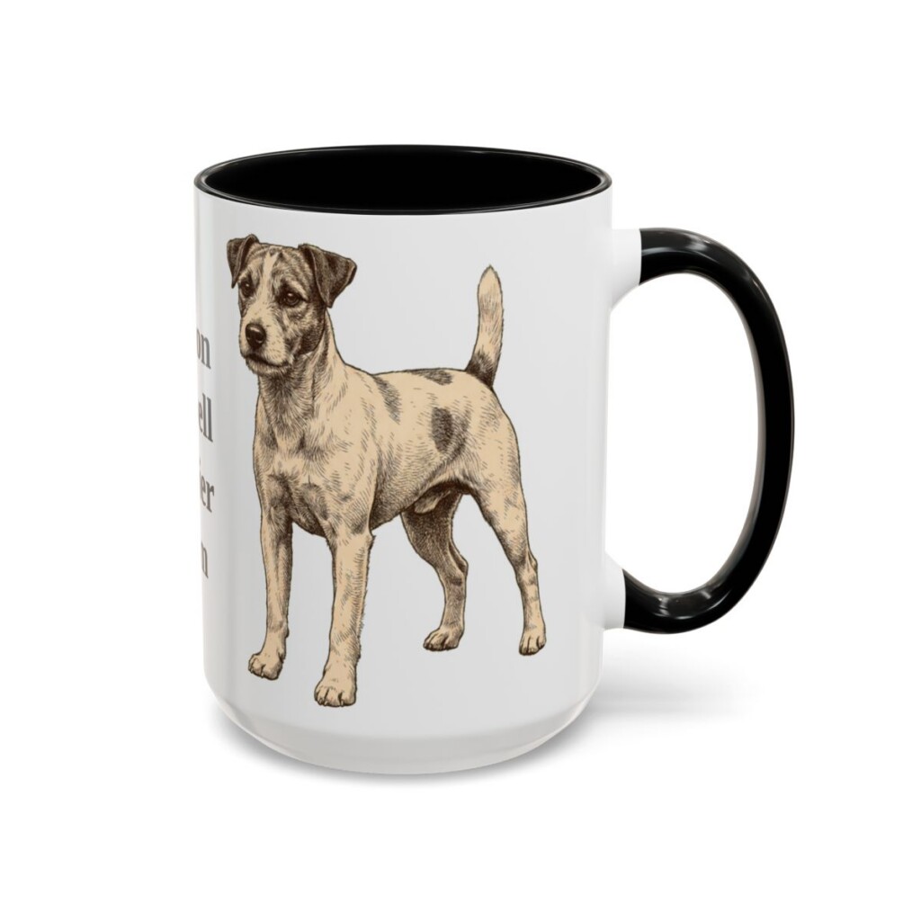 15oz Parson Russell Terrier Dog Mom Mug, Black, right side view