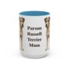 15oz Parson Russell Terrier Dog Mom Mug, Light Blue, front view