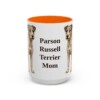 15oz Parson Russell Terrier Dog Mom Mug, Orange, front view
