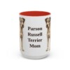 15oz Parson Russell Terrier Dog Mom Mug, Red, front view