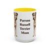 15oz Parson Russell Terrier Dog Mom Mug, Yellow, front view