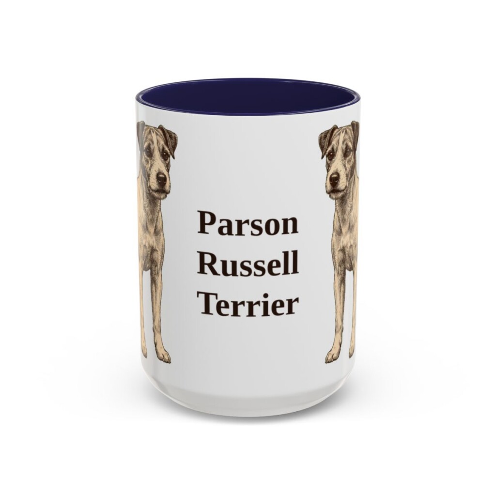 15oz-parson-russell-terrier-mug-navy 15oz Parson Russell Terrier Mug, Navy, front view